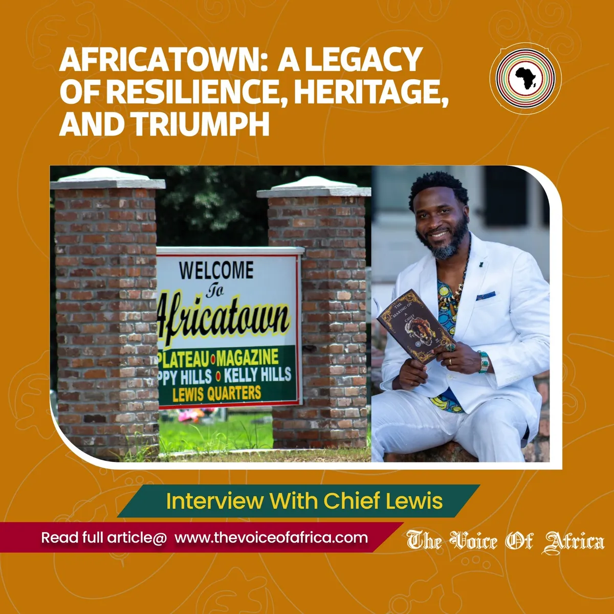 Africatown: A Legacy of Resilience, Heritage, and Triumph — featuring the Africatown welcome sign and Chief Lewis