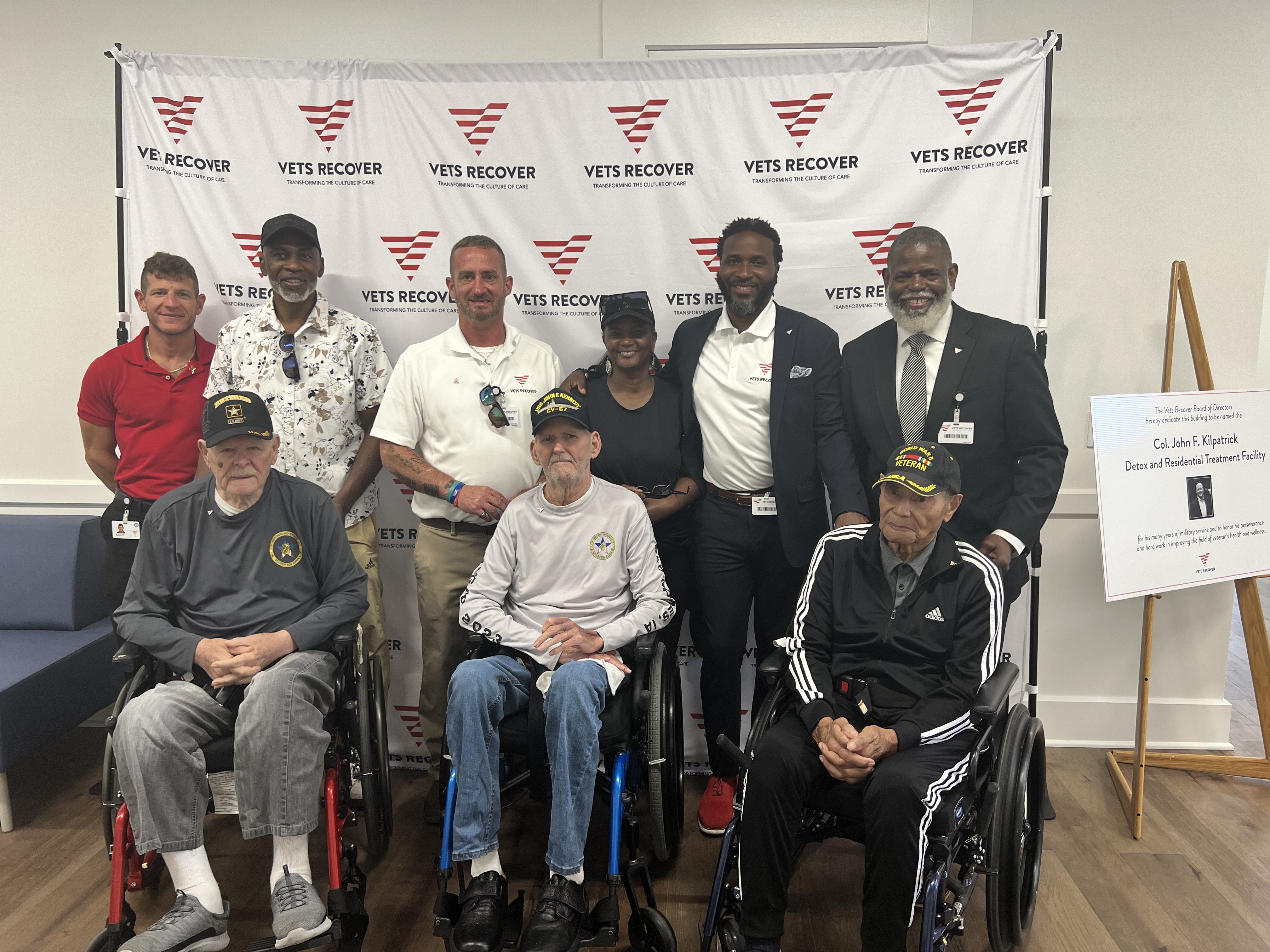 Veterans and staff at the dedication of the Col. John F. Kilpatrick Detox and Residential Treatment Facility